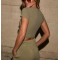 Short sleeve fitted t shirts 4-ways stretchy moisture wicking gym tees