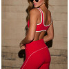 Women's contrast trim everyday sports bra U back fitness gym crop top