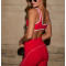 Women's contrast trim everyday sports bra U back fitness gym crop top
