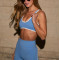 Women's contrast trim everyday sports bra U back fitness gym crop top