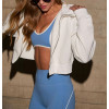 Cotton Fleece Full Zipper Cropped Hoodie relaxed fit jackets with adjustable hood