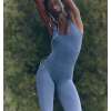 Custom Women's Wide Strap Scoop Neck Yoga Jumpsuits - OEM Tailored Activewear for High-Performance Yoga and Stylish Everyday Wear