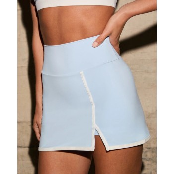 High waist piped tennis skirts with built in shorts flattering moisture wicking golf skorts