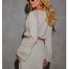 Crew neck cotton fleece cropped hoodies cozy fit pullovers