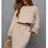 Crew neck cotton fleece cropped hoodies cozy fit pullovers