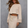 Crew neck cotton fleece cropped hoodies cozy fit pullovers