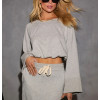 Crew neck cotton fleece cropped hoodies cozy fit pullovers