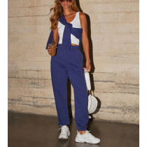 Elastic waist cotton joggers for women with side pockets comfortable soft touch sweatpants