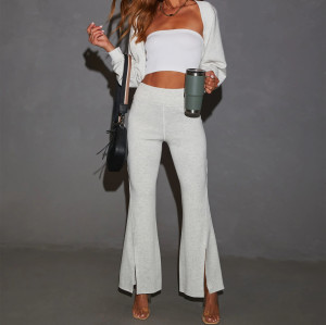 Women's high waisted cotton flared pants luxury loungewear sweatpants
