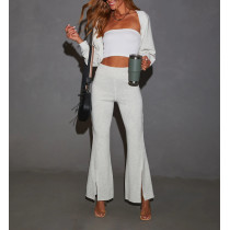 Women's high waisted cotton flared pants luxury loungewear sweatpants