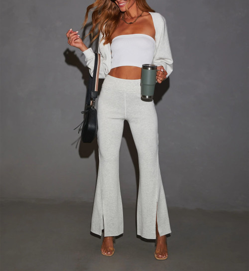 Women's high waisted cotton flared pants luxury loungewear sweatpants
