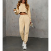 High waisted cotton joggers with side pockets basic style athleisure running sweatpants