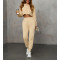 High waisted cotton joggers with side pockets basic style athleisure running sweatpants