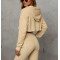 New arrival cotton fleece raw edge cropped hoodies for women
