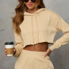 New arrival cotton fleece raw edge cropped hoodies for women