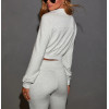 Women's long sleeve open front sweatshirts cotton blend shrug