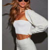 Women's long sleeve open front sweatshirts cotton blend shrug