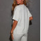 Women's crew neck short sleeve t shirts side split athleisure tees
