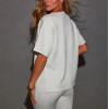 Women's crew neck short sleeve t shirts side split athleisure tees