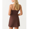 Women's basic tennis dress with built in shorts spaghetti strappy one piece tennis clothing