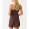Women's basic tennis dress with built in shorts spaghetti strappy one piece tennis clothing