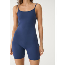 Women's new arrival scoop neck spaghetti strap short length jumpsuits open back fitness bodysuits