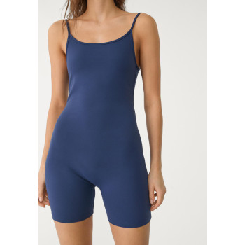 Women's new arrival scoop neck spaghetti strap short length jumpsuits open back fitness bodysuits