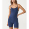 Women's new arrival scoop neck spaghetti strap short length jumpsuits open back fitness bodysuits