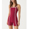 Women's color block fitness jumpsuits with removable paddings one piece shorts