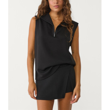 Women's athleisure style slit skorts high waist A line skirts with built in shorts