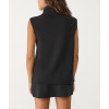 Women's relaxed fit half zipper vest sleevless lounge top