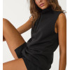 Women's relaxed fit half zipper vest sleevless lounge top