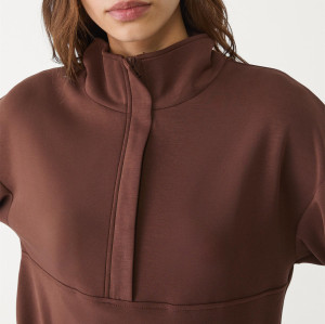 Women's cozy fit high neck half zipper sweatshirts