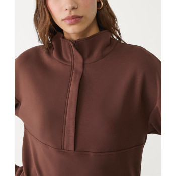 Women's cozy fit high neck half zipper sweatshirts