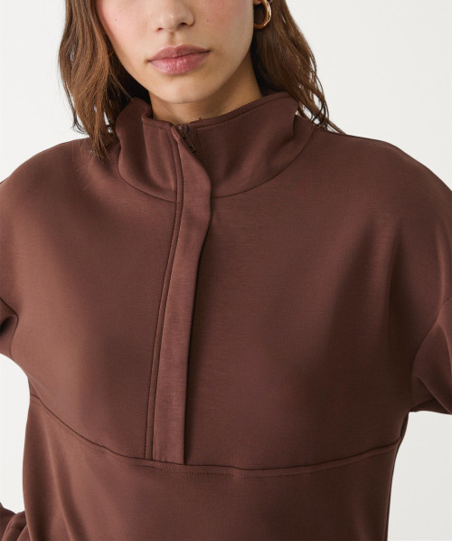 Women's cozy fit high neck half zipper sweatshirts