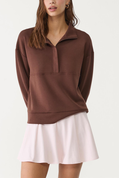 Women's cozy fit high neck half zipper sweatshirts