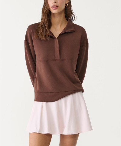 Women's cozy fit high neck half zipper sweatshirts