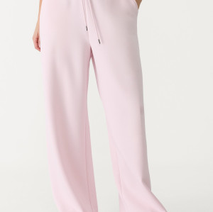 Women's adjustable waist soft touch modal wide leg pants with side pockets