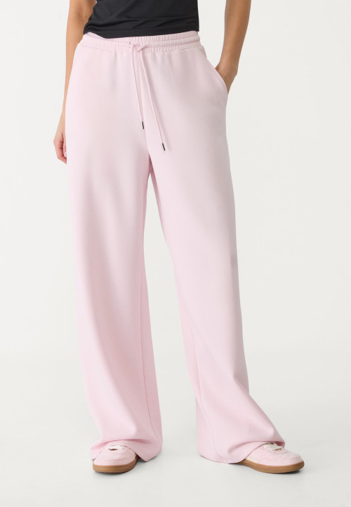 Women's adjustable waist soft touch modal wide leg pants with side pockets