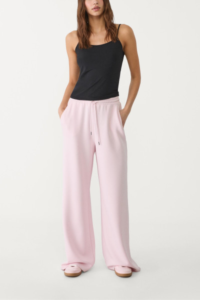 Women's adjustable waist soft touch modal wide leg pants with side pockets