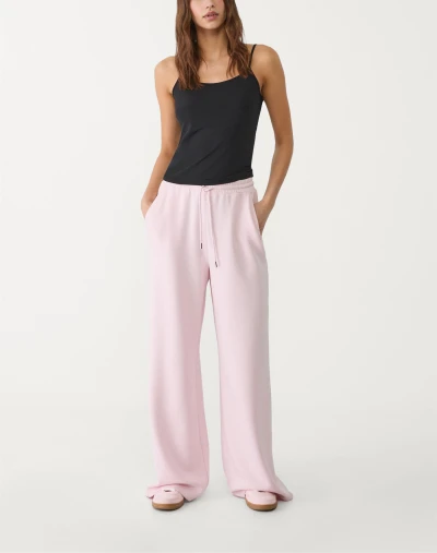 Women's adjustable waist soft touch modal wide leg pants with side pockets