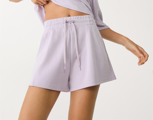 Mid rise modal shorts with adjustable waist and side pockets luxury running shorts