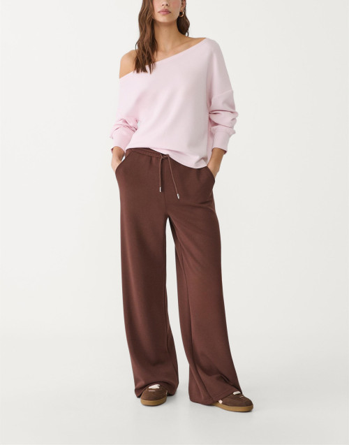 Women's long sleeve off shoulder sweatshirts relaxed fit luxury pullover