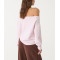 Women's long sleeve off shoulder sweatshirts relaxed fit luxury pullover