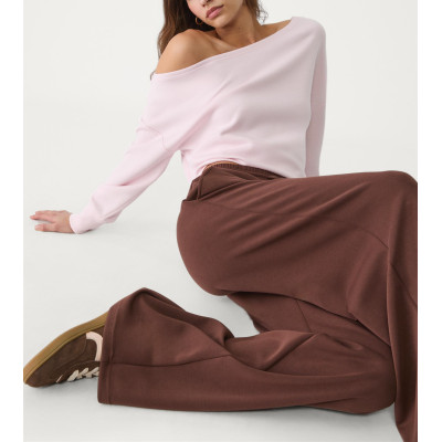 Women's long sleeve off shoulder sweatshirts relaxed fit luxury pullover