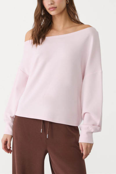 Women's long sleeve off shoulder sweatshirts relaxed fit luxury pullover