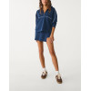 Women's half zipper color block piped sweatshirts long sleeve cozy fit pullovers