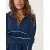 Women's half zipper color block piped sweatshirts long sleeve cozy fit pullovers