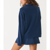 Women's half zipper color block piped sweatshirts long sleeve cozy fit pullovers
