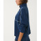 Women's half zipper color block piped sweatshirts long sleeve cozy fit pullovers